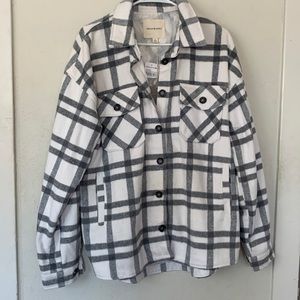 Grey and white shacket